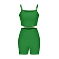 thumbnail image 5 of TrendVibe365 Summer Outfits for Women Vacation Solid Color Croped Ribbed Knit Bandeau Sleeveless Cami Shirts and Shorts Cosy Loose Fit Pajamas Lounge Set Loungewear Summer Outfits, 5 of 6