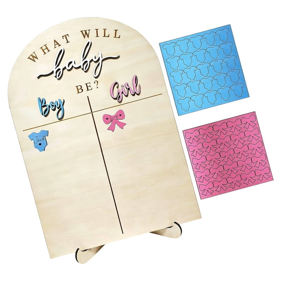 Wooden Baby Genders Reveal Voting Board with Stand Babies Genders Reveals Party Supplies Gender Reveals Decorations