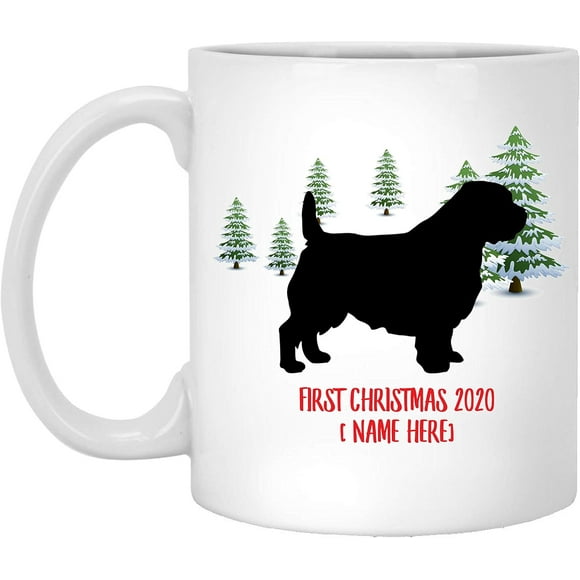Personalized Name Custom Year Norfolk Terrier Silhouette Dog First Christmas 2025 Gifts New Years 2026 Decorations Winter Coffee Mug Ceramic White 11 oz