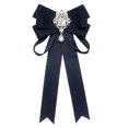 thumbnail image 4 of yuksok Women's Bow Tie Bowknot Bowtie Girls Ladies Necktie for Uniform Blouse Shirt Navy Blue, 4 of 9