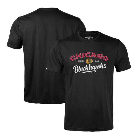 Men's Levelwear Black Chicago Blackhawks Richmond Ice Wall T-Shirt