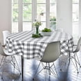 thumbnail image 4 of Checkered Round Tablecloth 90 Inch - Waterproof Stain and Wrinkle Resistant Washable Fabric Table Cloth for Holiday,Dining Room,Party,Outdoor Picnic, Red and White Gingham Pattern, 4 of 6