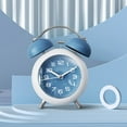 thumbnail image 4 of Twin Bell Vintage Metal Alarm Clock with Night Light for Dormitory Home Office, 4 of 5