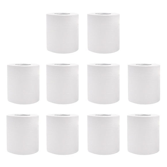10 Rolls 100g Wood Pulp Small Toilet-roll 4-layer Toilet Paper for Hotel Home Toilet Paper (White)