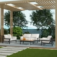 thumbnail image 7 of Zara 73.5" Dowel Frame Bolster Patio Deep Seating Sofa Wheat Beige, 7 of 7