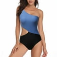 thumbnail image 2 of Babysbule Swimsuits for Women Women Fashion Bikini With Chest Pad Without Steel Support Sexy Siamese Swimsuit Beach Two-piece Suit, 2 of 8
