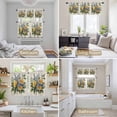 thumbnail image 6 of Yellow Blue Floral Leaves Kitchen Curtains Sets for Windows 24 Inch Length, Vintage Flowers Botanical Rod Pocket Window Treatments Tier Curtains and Valances Set for Bedroom/Bathroom, 6 of 8