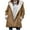 Khaki, variant on CFLVAEK Sherpa Jackets for Women Plus Size Winter Warm Coat Mid Length Fleece Lined Hooded Jacket with Pockets Solid Color Full Zip Outwear Khaki M
