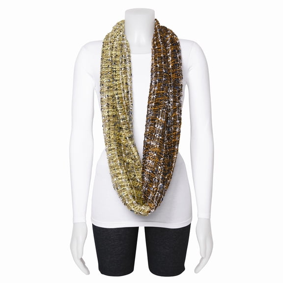 FB Jewels Brown/Yellow Multicolor Open Weave Circular Scarf