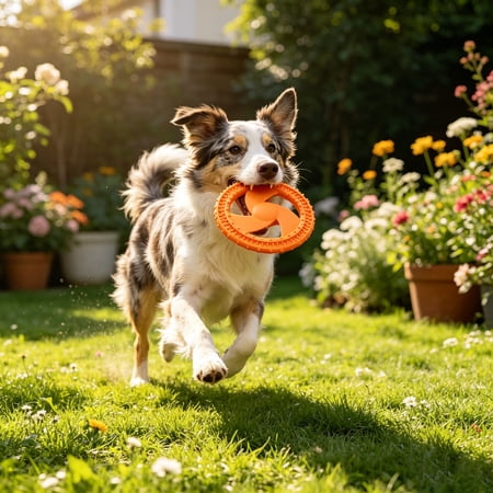 Dog Flying Disc Durable Rubber Spiky Puppy Chew Toy Lightweight Interactive Fetch Toy for Small Medium Park Backyard Training Outdoor Play