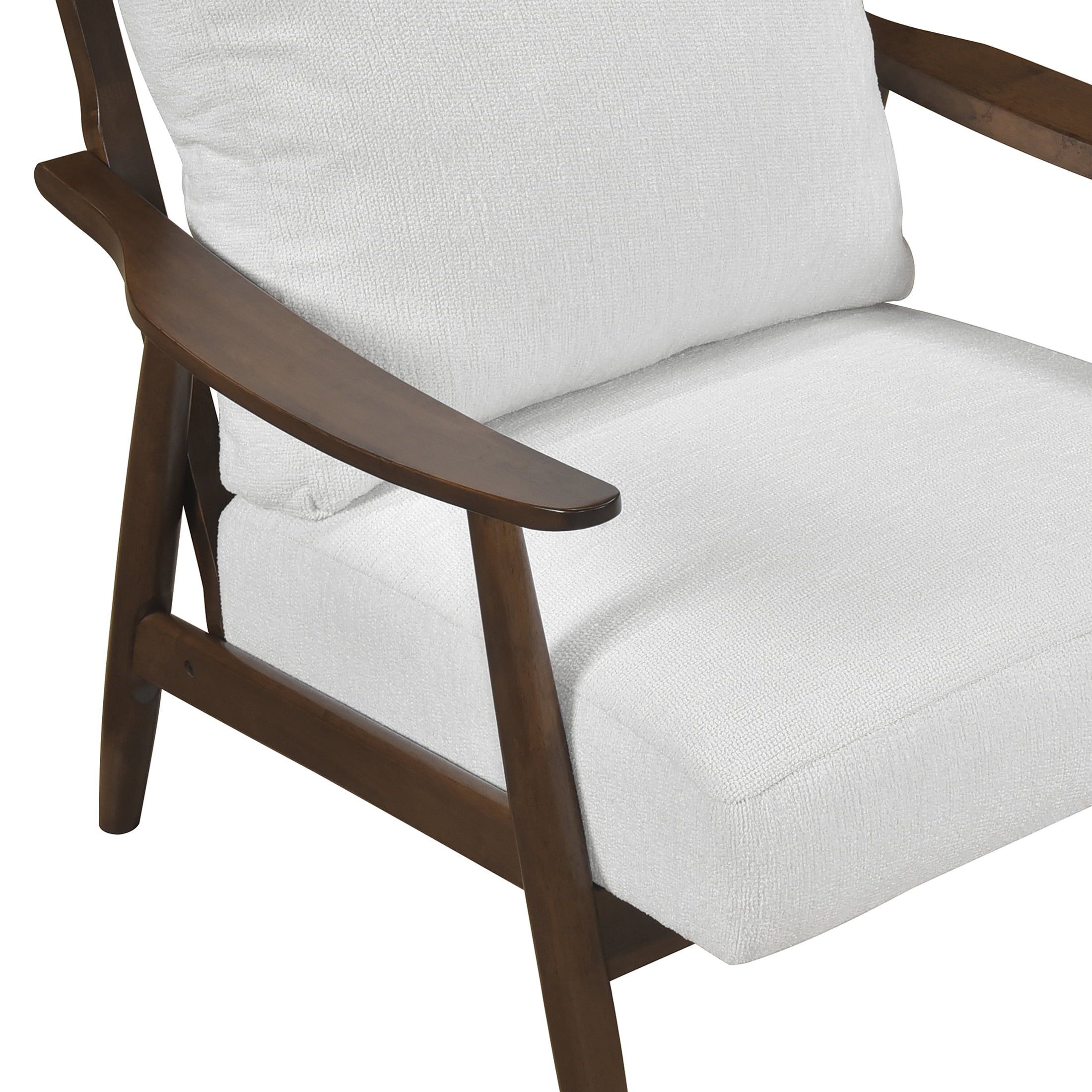 OakvillePark Bellharbor Chenille Accent Chair, Beige and Brown Wood