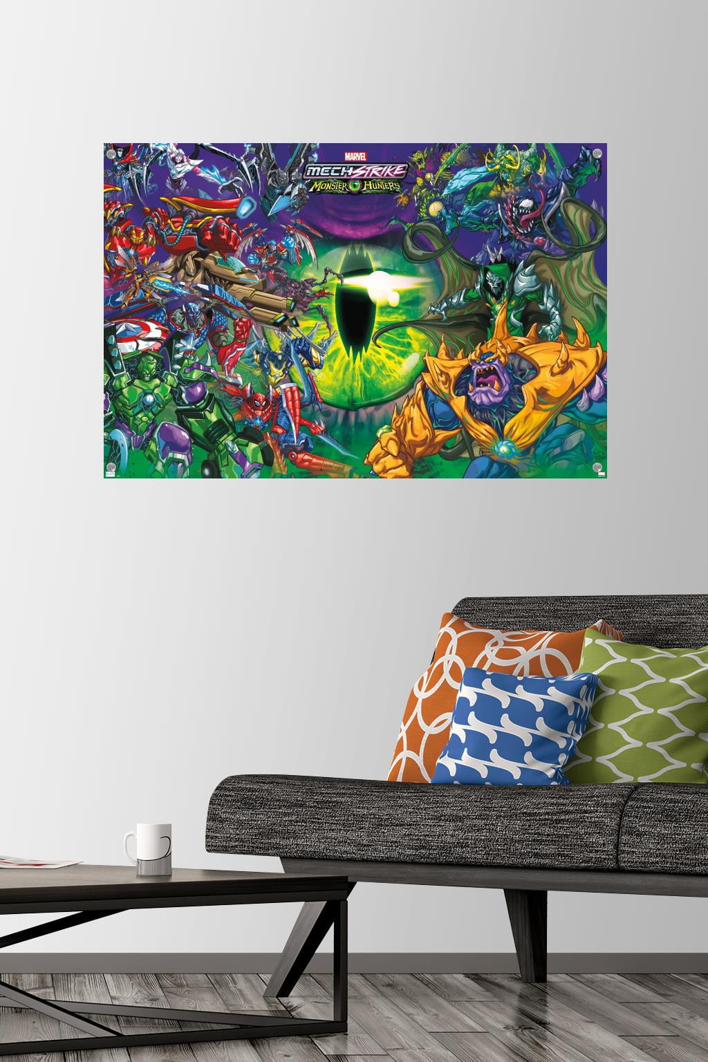 Marvel Avengers: Mechstrike Monster Hunters - Battle Wall Poster with Pushpins, 22.375" x 34"