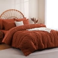 thumbnail image 2 of Sheet&Joy Twin Comforter Set with Sheets Burnt Orange - 5 Pieces Boho Tufted Shabby Chic Bed in a Bag, Fluffy Soft Farmhouse Bed Set for All Seasons, 2 of 7