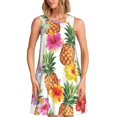 thumbnail image 1 of Balery Hawaiian Pineappl Vestidos de verano para mujer con estampado: vestido holgado sin mangas, vestido playero informal y cómodo para días calurosos., 1 of 7