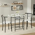 thumbnail image 2 of Vineego 3 Pieces Dining Set for 2 Small Kitchen Breakfast Table Set Space Saving Wooden Chairs and Table Set,Dark White, 2 of 7