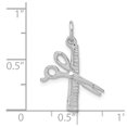 thumbnail image 3 of 14k White Gold Satin Diamond-cut Comb and Scissors Charm Pendant, 3 of 3