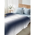 thumbnail image 4 of Navy Blue Ombre Twim Size Flat Sheet, Wrinkleproof & Fadeproof Cooling Flat Bed Sheet Only, Farmhouse Modern Art Breathable Soft Bedding Top Sheets 66 x 96 Inches, 4 of 8