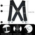 thumbnail image 2 of Men's 2 Inch Heavy Duty Suspenders，Adjustable X-Back with Strong Clips for Work,Jeans,and More, 2 of 7