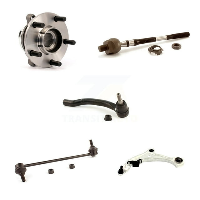 Transit Auto Ensemble de Roulement de Moyeu avant Gauche Bras de Commande Inférieur avec Rotule Tige de Liaison Intérieure et Barre de Oscillation Kit de Liaison (5 Pcs) pour Voiture Nissan Murano K7T-105731