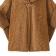 thumbnail image 5 of Samdudou Fall Coats for Women Elegant Cloak Waffle Textured Knit Cape Faux Fur Trimmed Neckline Front Clasp Closure Outerwear for Evening Events Sophisticated Wardrobe, 5 of 5