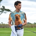 thumbnail image 3 of Pofeuu Sunshine Cloud Bulldog Print Men's Loose Fit Midweight Short-Sleeve Pocket Polo-Medium, 3 of 6