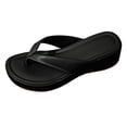 thumbnail image 6 of Rokment Platform Wedge Flip Flops for Women 2026 Beach Summer Fashion Casual Leather Wide Feet Orthopedic Chunky High Heels Dress Slip 0n Comfortable Walking Sandals Vacation Black Size 9, 6 of 7