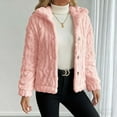 thumbnail image 5 of FAIWAD Womens Fuzzy Fleece Jacket Button Down Hooded Cropped Outwear Casual Winter Warm Coats, 5 of 7