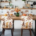 thumbnail image 3 of Thanksgiving Gnome Chair Covers Set of 4 Fall Pumpkin Maple Leaf Chair Back Covers Stretch Removable Washable Slipcovers Protector for Dining Room Kitchen Party Decor, 3 of 5