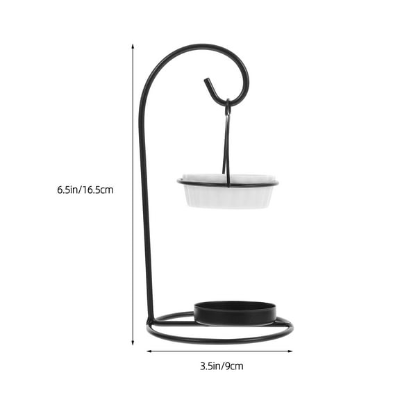 Hanging Oil Burner with Candle Stand and Ceramic Plate, Tea Light Candle Holder Wax Warmer Aroma Diffuser for Home Fragrance Decor