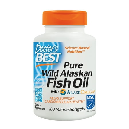 Gluten Free Oils - Doctor'S Best Pure Wild Alaskan Fish Oil With Alaskomega, Non-Gmo, Gluten Free Marine Softgels, 180 Ct