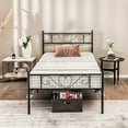 Gymax Twin XL Metal Platform Bed Frame Heavyduty Steel Slat Support