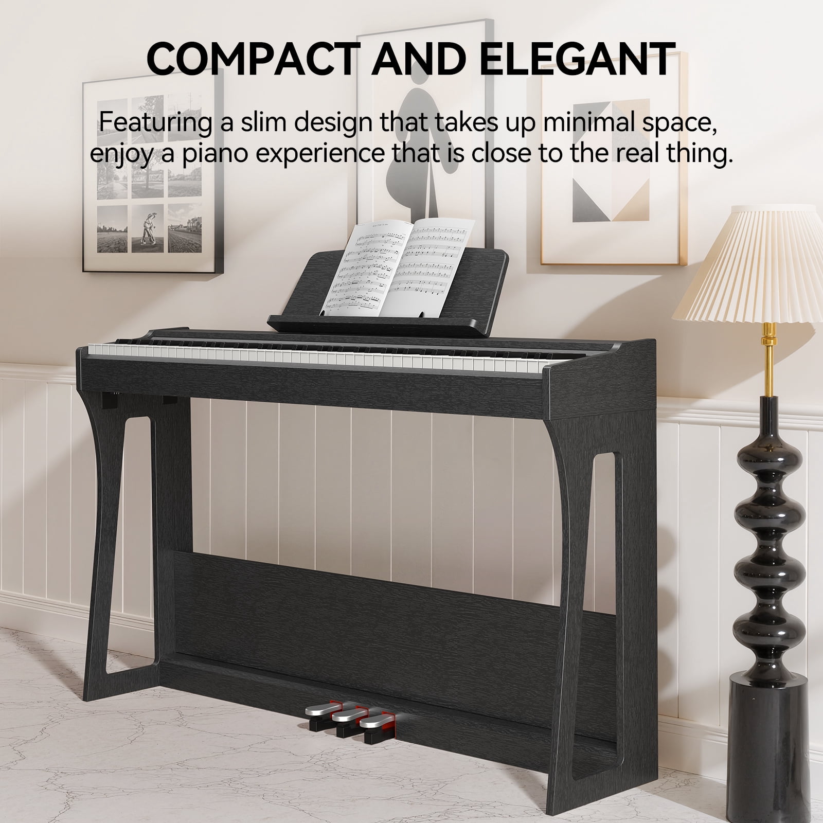88 Keys Weighted Keyboard Piano, Full Size Hammer Action Digital Piano with Speakers, Electronic Piano Keyboard with Furniture Stand Suitable for Beginners