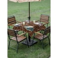 thumbnail image 3 of Outdoor Tablecloth with Umbrella Hole and Zipper, Brown Coffee Farmhouse Square Table Cloth 60x60 Inch Waterproof Tablecloth, Coffee Cup Bean Sugar Retro Picnic Table Cover for Patio Camping, 3 of 7