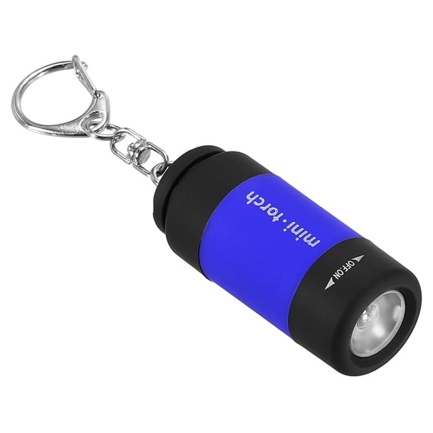 Uxcell Linterna LED Mini Recargable de 2.1" con Llave USB Carga Azul