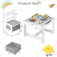 thumbnail image 6 of Kids Table and Chair Set, 3 in 1 Wooden Activity Table with Detachable Tabletop, Toddler Table and Chair Set with Storage Drawer, Kids Play Table for Children Art, Craft, Eating, Learning, 6 of 14