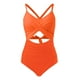 thumbnail image 3 of WILLBEST Traje de Baño Corto para Mujer, Traje de Baño de Cintura Alta con Recortes, Cruzado con Lazo En La Espalda, Traje de Baño de 1 Pieza, 3 of 4