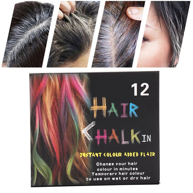 Tiza Para El Cabello, Tiza Para Teñir El Cabello Segura Y Confiable, Materiales No Tóxicos Halloween Cumpleaños Navidad Para Amigos Del Hogar ANGGREK Hair Coloring Chalk