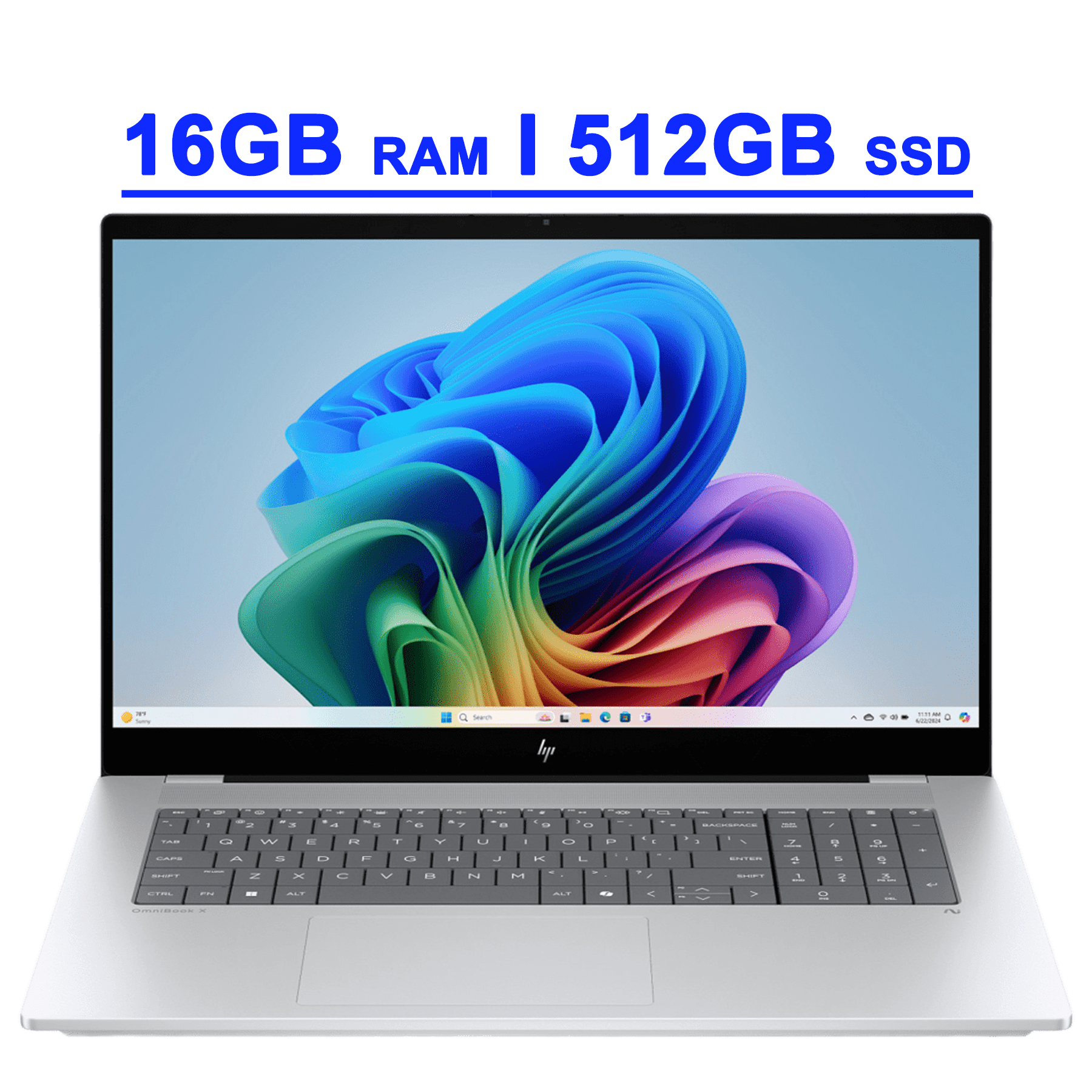 HP OmniBook X AI Premium Creator & Designer Laptop 17.3" FHD Touch Intel 8-core Ultra 7 256V (Up to 47 AI TOPS) 16GB RAM 512GB SSD GeForce RTX 4050 Thunderbolt Backlit Wi-Fi7 Poly Win11