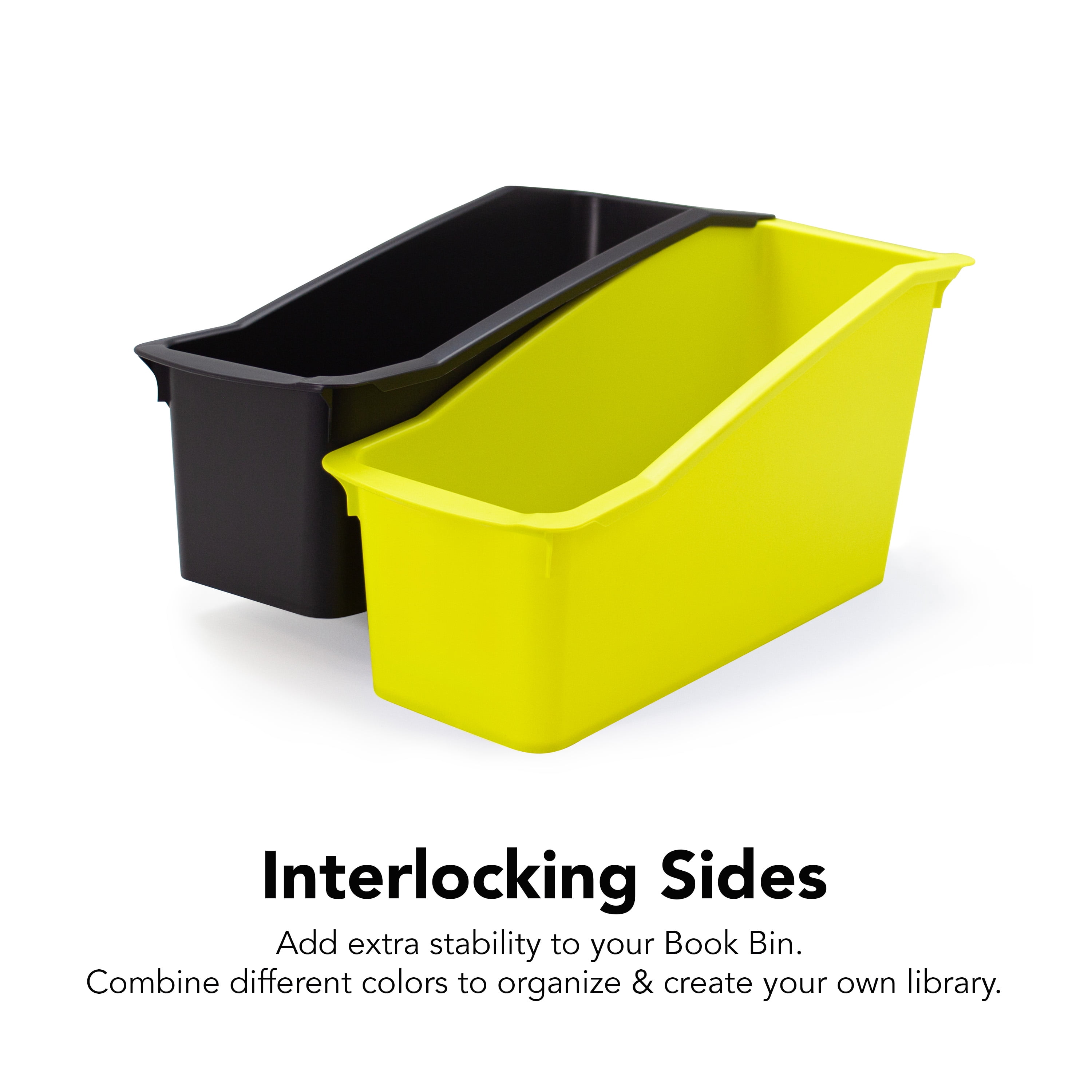 Pen+Gear Book Bin, 14.3 x 5.44 x 7.1 in, Black