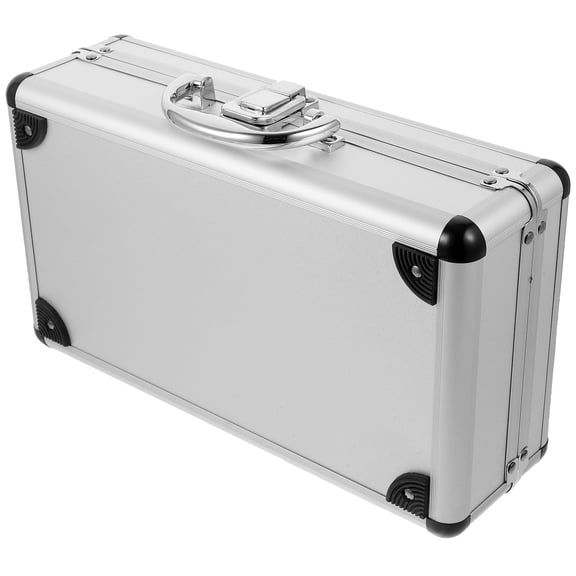TABLZONE Large Capacity Lockable Aluminum Tool Box, Portable White Carrying Case for Secure Storage and Tool Organization
