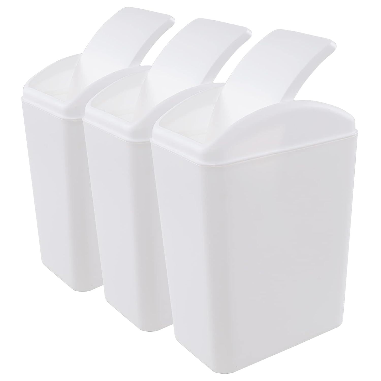 Bilot 3Pack 4.5 Gallon Plastic Trash Can with Swing Lid, SwingTop