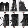thumbnail image 4 of 1 Pair Leather Lace-in Zipper Inserts 6.5"x2.4" 8 Eyelet Zipper No Tie Zipper Laces Tieless Shoe Laces for Boots Shoes Sneakers Sports shoes Adults Men Women Black Black, 4 of 9