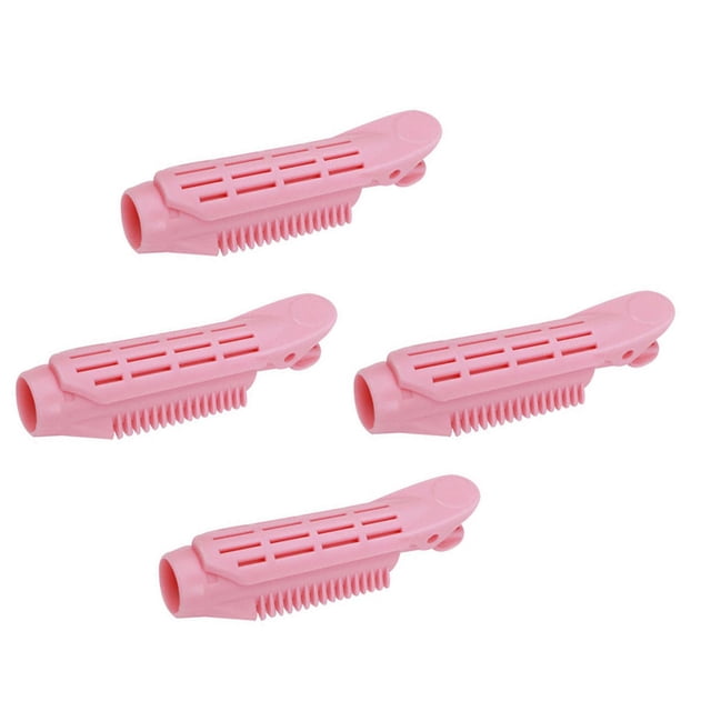 4 Pcs Pinces à Cheveux Pinces Racines Rouleaux Pince Rouleau; Boucleur Bricolage Pince Bouclée; Pince à Cheveux Outil de Coiffage pour Femmes Filles, Rose