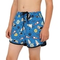 thumbnail image 5 of Boys Swim Trunks Quick Dry White Space Theme with Inner Liner Adjustable Drawstring for Beach Pool,Size L, 5 of 6