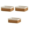 thumbnail image 1 of Cesta de mimbre de 3 piezas con forro, multifuncional, decorativa, rectangular, tejida para la entrada de la , dormitorio, sala de estar,, 1 of 9