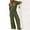 Army Green, variant on SDNall Womens Solid Color Round-Neck Elastic Waist Pockets Loose Jumpsuit