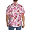 thumbnail image 3 of Sikiie Strawberry Popsicle Men's Wrinkle Free Untucked Cuban Shirt Business Casual Button Down Shirts Short Sleeve ShirtSmall, 3 of 5