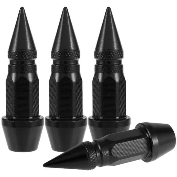 JTWEEN Tire Valve covers,4Pcs Aluminum Alloy Tire Valve covers Spike Shaped Valve cover Air Pressure Valve cover Universal for Automotive Motorcycles Bicycles Tire
