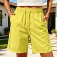 thumbnail image 6 of VBVC Women's Side Stripe Drawstring Athletic Shorts , Casual Running Summer Shorts For Women , Ladies' Lightweight Breathable Shorts with Pockets,Yellow,XS-3XL, 6 of 8