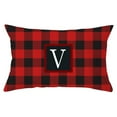 thumbnail image 2 of Christmas Pillow Cover, 12 x 20 Inch Initial Last Name Red Buffalo Plaid Christmas Lumbar Throw Pillows Decorative Pillowcases for Indoor Outdoor Xmas Home Decor for Sofa Bed Car Chair, 2 of 3